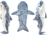 Shark-shaped sleeping bag blanket cartoon animal jumpsuit flannel men's and women's home clothes V1188-QQCC46-07093-1