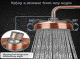 High Pressure Copper Rain Shower Head 20 cm Diameter Adjustable Angle Fixed Compatible with V1188-CAQQ-135481-1