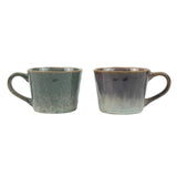 2X Reactive Glazed Ceramic Organic Coffee Mug 350ml Natural EARTHY GREY BLUE V274-HA-LA-P0024806-BUVT