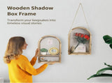Wooden Shadow Box Frame, 16.3" x 9.84" Display Case, Arch Keepsakes Memory Box, Wood Display Case V1369-AZ3-W-08708