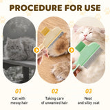 2-in-1 Pet Grooming Brh, Magic Pet Hair Remover Comb with Self-Cleaning Button for Dogs & Cats, V1258-DP02-F-412