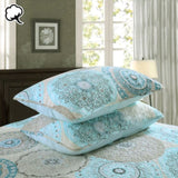 100% Cotton Lightly Quilted Coverlet Set Suzani Queen V442-STT-COVERLET-SUZANI-TURQUOISE-QS