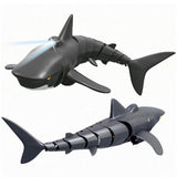 2.4G Remote Control Shark Toy RC Simulation Shark for Swimming Pool Gray V1263-JX-7293-2