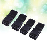 4Pcs PP Luggage Strap Portable and Adjustable Suitcase Packing Fixed Belt Black for Secure Travel V1366-AZ2-W-19640