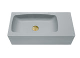 New Concrete Cement Wash Basin Counter Top Matte Light Grey Wall Hung Curved Basin V549-6530ACONLIGHTGREY