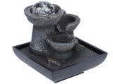 LED Illuminated Tabletop Waterfall Flowing Water Fountains with Ball for Home Office Feng Shui V1294-YM0901-3111200179312