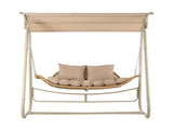 Gardeon Outdoor Swing Chair 2-Seater Rattan Seat with Canopy Beige GSC-BST-RAN-WHBE-AB