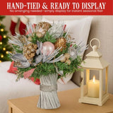 Christabelle 33cm Christmas Bouquet Floral Arrangement with Jewelled Baubles Berries Flowers Pi 112_GUE521