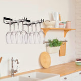 Hanging Wine Glass Rack - Set of Six - Inverted Wine Glass Holder - Organizer and Storage Rack for V1188-ZXY-131-225