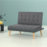 Artiss Sofa Bed Lounge Chair Couch 1 Seater Recliner Futon Bed Set Linen Grey SBED-E-SOLO86-GY