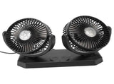 12V Double Head Electric Fan Double Control 3 Gears Strong Wind USB Charging Car Cooling Fan for V1294-YM0717-3113220171211