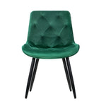 Artiss Dining Chairs Set of 2 Velvet Diamond Tufted Green UPHO-C-DIN-5218-VEL-GRX2