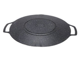 Round BBQ Grill Pan Anti Stick Coating Induction Cooker Griddle Plate for Outdoor Camping Picnic V1294-YM0901-3118260021611