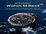 M-Rex4 Men Rugged GPS Smart Watch, 5ATM Waterproof Bluetooth Call Fitness Tracker Heart Rate Sleep V1300-M-REX4-BLACK