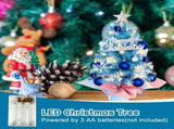 With LED String Light, Mini Christmas Tree, Tabletop Artificial Christmas Tree with Ornaments V1107-128-16524-BLU-60CM