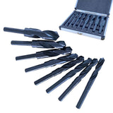 8-Piece Premium Shank Silver and Deming Large Drill Bit Set in Aluminum Carry Case mild steel, V1370-AZ4-07119