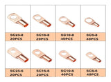 240pcs SC Open-Mouth Bare Terminals HS-50B Crimping Pliers Set - Gold - SC Inspection Hole V1107-145-66513-GLD-SCINSPECTIONHOLECOPPERLUG