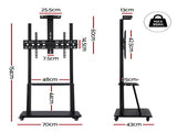 Artiss TV Stand 32-70" Universal Mobile Adjustable Height TV Stand with Wheels TV-MOUN-C75-BK