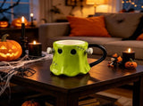 Halloween Green Ceramic Mug,Spooky Design Coffee Cup for Halloween Party Decor,Home Kitchen Use and V1369-AZ3-W-14167