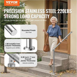 Handrails for Outdoor Steps, 39.4in / 100cm Deck Railing Kit Wall Floor Mounted, Railings for V952-BXGDLZFS100CGRQ1IV0