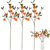 3PCS Artificial Orange Tree Branches, 36" Fake Tangerine Fruit Stems with Leaves, Faux Orange Plant V1369-AZ3-W-08793