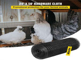 Hardware Cloth, 24" x50' & 1"x1" Mesh Size, Galvanized Steel Vinyl Coated 16 Gauge Welded Wire V952-YXHJWHSBDDWC28RC4V0