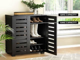 Artiss Shoe Rack Storage Cabinet 20 Pairs 5-tier Black Alster FUR-W-SHOE-LVD02-BK