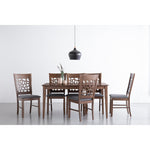 ALLEGRO Dining Table + 6x ASBEL Dining Chair - Cocoa V656-145077/241360