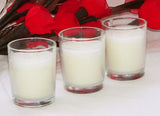 25 White Wax Clear Glass Holder Votive Candle - Wedding Event Centrepiece Table Decoration V382-25CLEAR-GLASS-WHITE-WAX