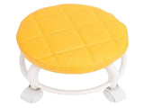 Low Roller Seat PU Leather Low Stool Mute Wheel Swivel Low Height Round Roller Chair for Home Office V1294-YM0901-3116240026813