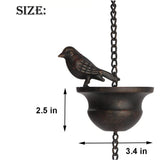 Rain Chain 8.5FT, Hummingbird and Cup Rain Chains for Gutters, Functional Replacement for Downspout, V1366-AZ2-W-27254