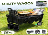 Foldable Camping Wagon 150L Portable Hand Trolley with All-Terrain Wheels and Tailgate For Outdoor V985-UTILITYWAGON