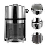 Household Ice Crusher Manual Stainless Steel ABS for Kitchen Use Plated Silver V1366-AZ2-W-20255