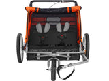 Bike Trailer for Toddlers, Kids, Double Seat, 45 kg Load, 2-In-1 Canopy Carrier Converts to V952-LYS2GHJG1220E5YTPV0