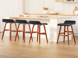Artiss 4x Bar Stools Wooden Stool Black BENT-C-077-BKX4