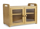 Toque Bread Bin 2 Tier Bamboo Bread Box Kitchen Counter Storage Container 20L KT1069-NT-AU
