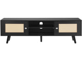 Rattan TV Stand, Boho TV Cabinet for 55 inch TV, Mid Century Modern TV Stand, Rattan TV Console with V952-TBDSJ47INHSLM9XZQV0