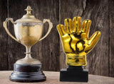 Golden Resin Goalkeeper Trophy, Gloves Shape Award for Best Goalie in Game V1370-AZ4-16923