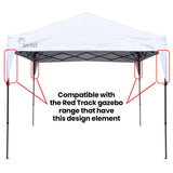 RED TRACK 3x Side Walls for 3x3m Gazebo, White V219-OTDGZAGK33WA