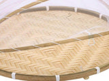 2PCS Food Serving Tent Basket Hand Woven Basket Dust Proof Vegetable Fruits Bread Storage with Mesh V1294-YM0901-3111250228711