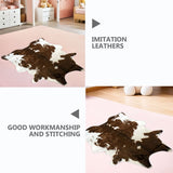 Brown Plush Faux Floor Rug 110x84cm Decorative Mat for Bedside V1366-AZ2-W-21005