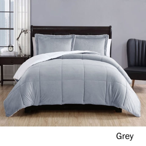 3 Piece Micro Mink Comforter Set Grey Queen V442-ATX-COMFORTER-3PIECEMICROMINK-GREY-QS