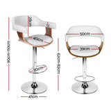 Artiss Bar Stools X3 Kitchen Counter Chair Gas Lift Swivel PU Selina White BA-TW-8006A-WHX3