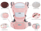 6-in-1 Adjustable Baby Carrier with Hip Seat 11.815.7in Adjustable Height, Breathable Mesh & V1107-CS-YEBDYDF