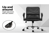 Artiss Mesh Office Chair Mid Back Black OCHAIR-G-8009L-BK