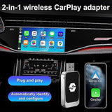 2-in-1 Wireless CarPlay Adapter for CarPlay & Android Auto, Plug & Play Dongle V1263-JX-5094