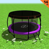 Kahuna Trampoline 14 ft with Roof - Purple TRA-KAH-14-PU-RF