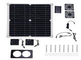 12W 18V Solar Powered Dual Exhaust Fan Kit 43.4Cfm Solar Panel Fan for Chicken Coops Greenhouses V1294-YM0901-3114250034511