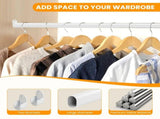 18-87" Oval Closet for Hanging Clothes Adjustable Closets Heavy Duty Black Poles Bar Closet V1107-127-92679-WHT5