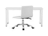 Artiss Computer Desk 120cm Executive Office Chairs Set PU Leather Low Back White MET-DESK-120-REPL-WH